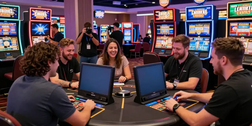 Players enjoying games at a credit card casino, highlighting excitement and engagement.