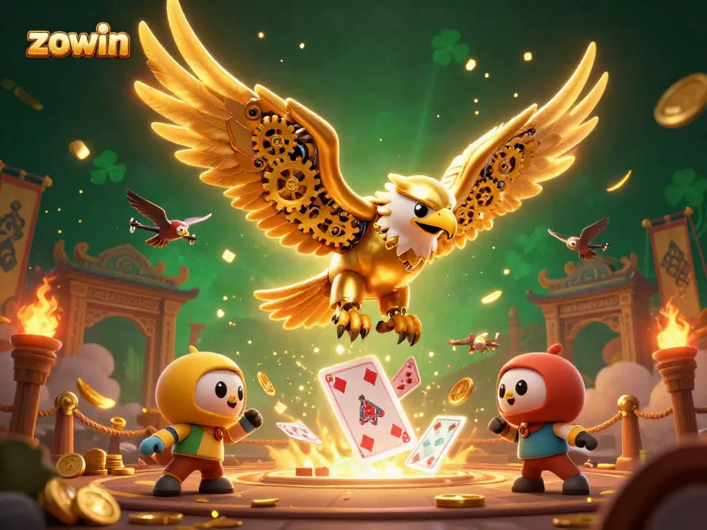 Experience thrilling gameplay with the zowin eagle soaring through vibrant casino elements.